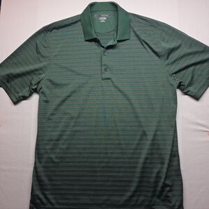 Greg Norman Collection Green Striped Polo Shirt